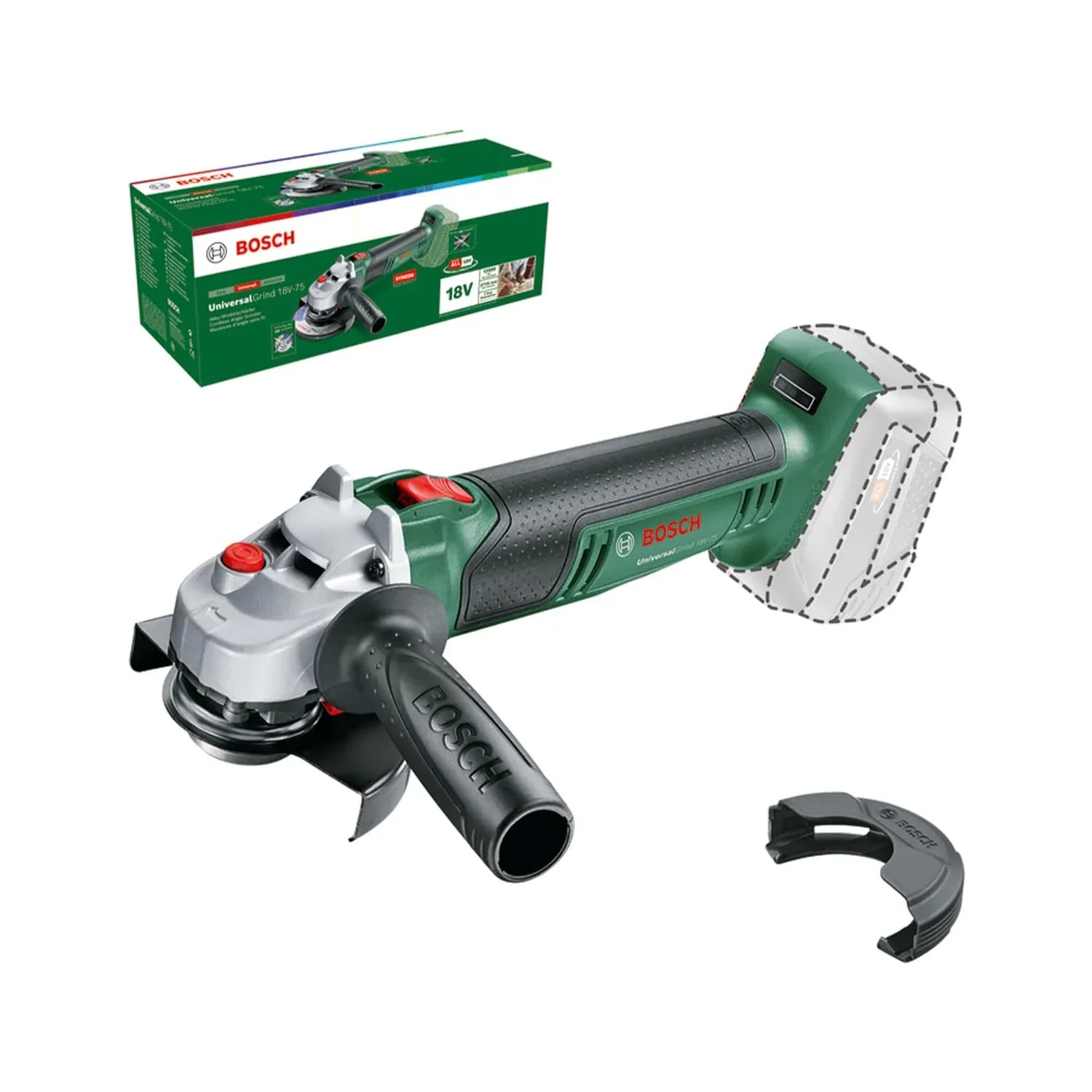 Bosch Cordless Angle Grinder 18V-75, 125mm Disc, Battery and battery charger included - Gomix Brands Outlet